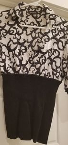 Silk and sweater 3/4 sleeve blouse